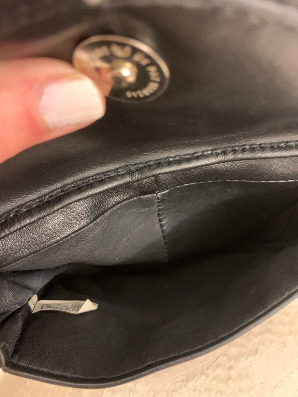 Marshal Black Leather Belt Bag with Front Flap Pocket - Picture 3 of 10
